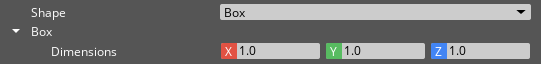 PhysX Collider component interface, Box.