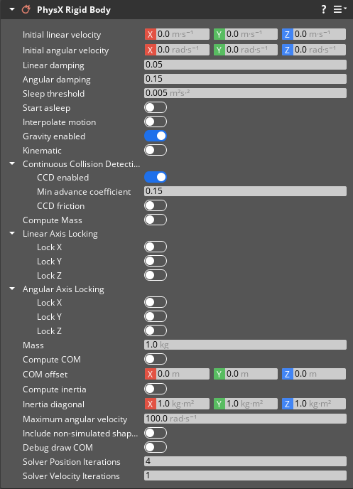 PhysX Rigid Body component interface.